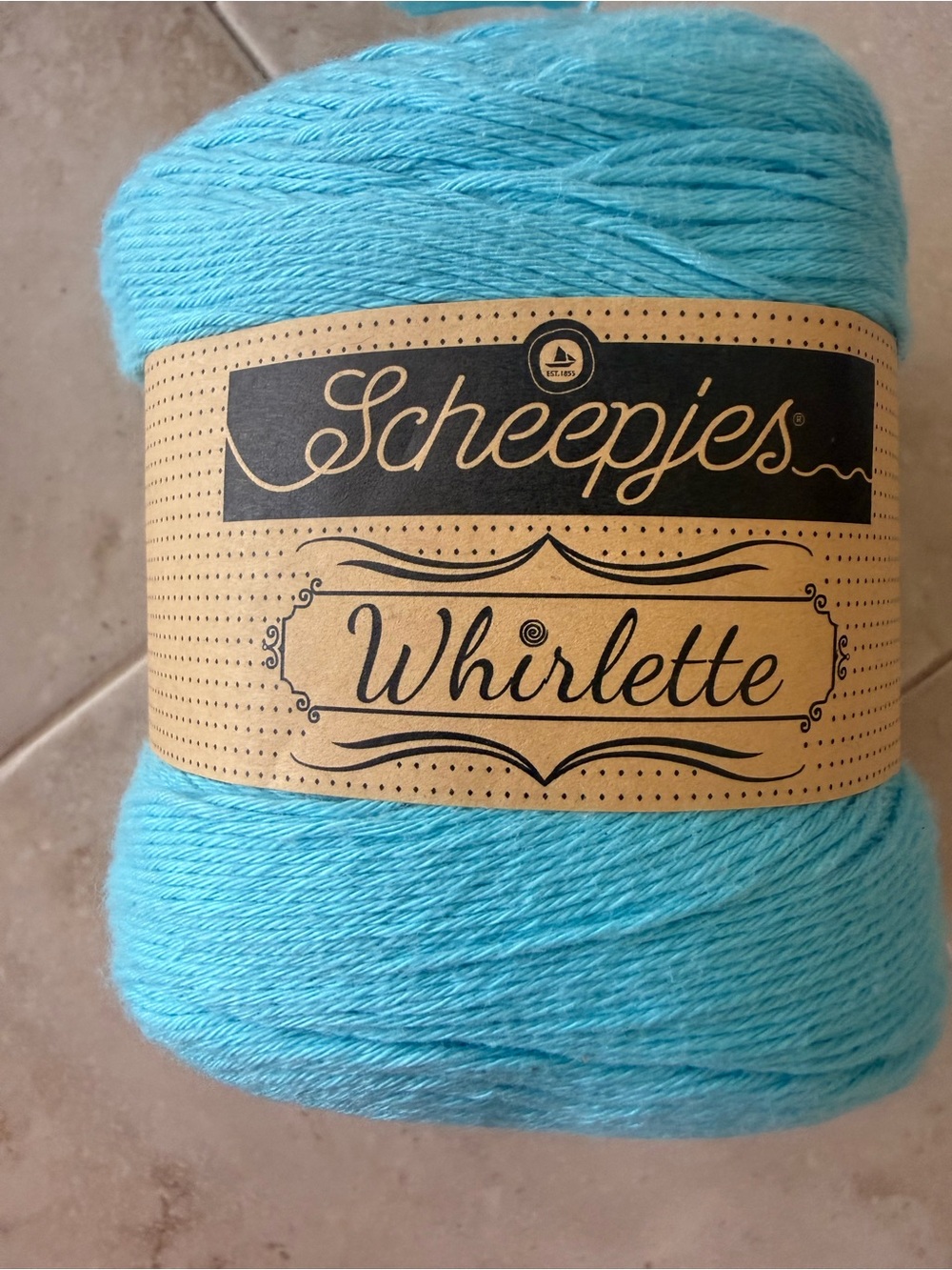 Scheepjes Whirlette Cotton/Acrylic BlendYarn - Light Turquoise Scarf-Ready Skein